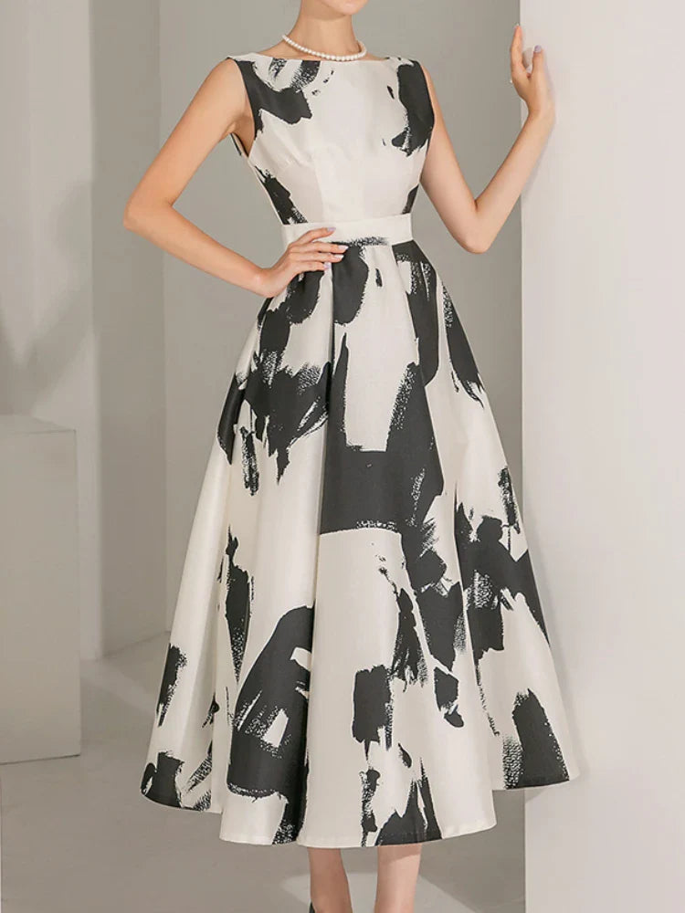 A Line Midi Dress with Cap Sleeves main image 1