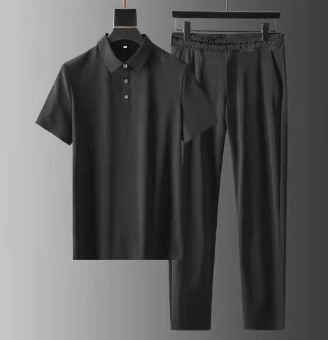 Men's polo shirt and trousers set for effortless style