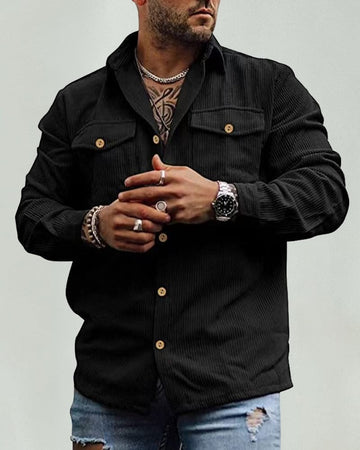 Men's button-up long sleeved shirt