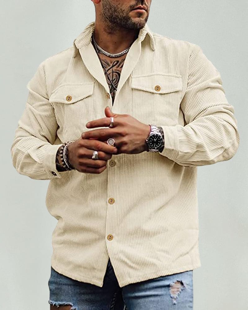 Men's button-up long sleeved shirt