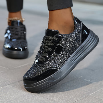 Sparkling glitter sneakers for women
