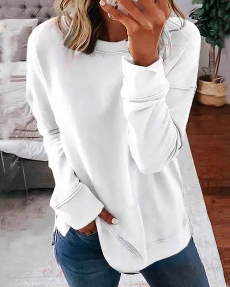 Elegant urban style women's long-sleeved casual top