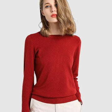 Women's O-neck knitted pullover for spring and autumn