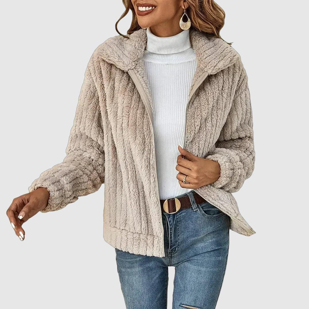 Women's fur plush cardigan