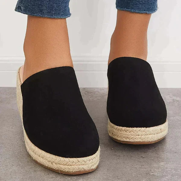 Elevated Espadrille Wedge Mules with Sleek Closed Toe Design