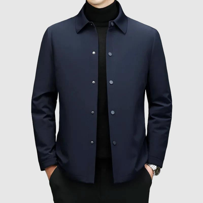 Men’s Jacket - Tailored Fit - Button-Up Front - Classic Point Collar - Versatile Semi-Formal Wear