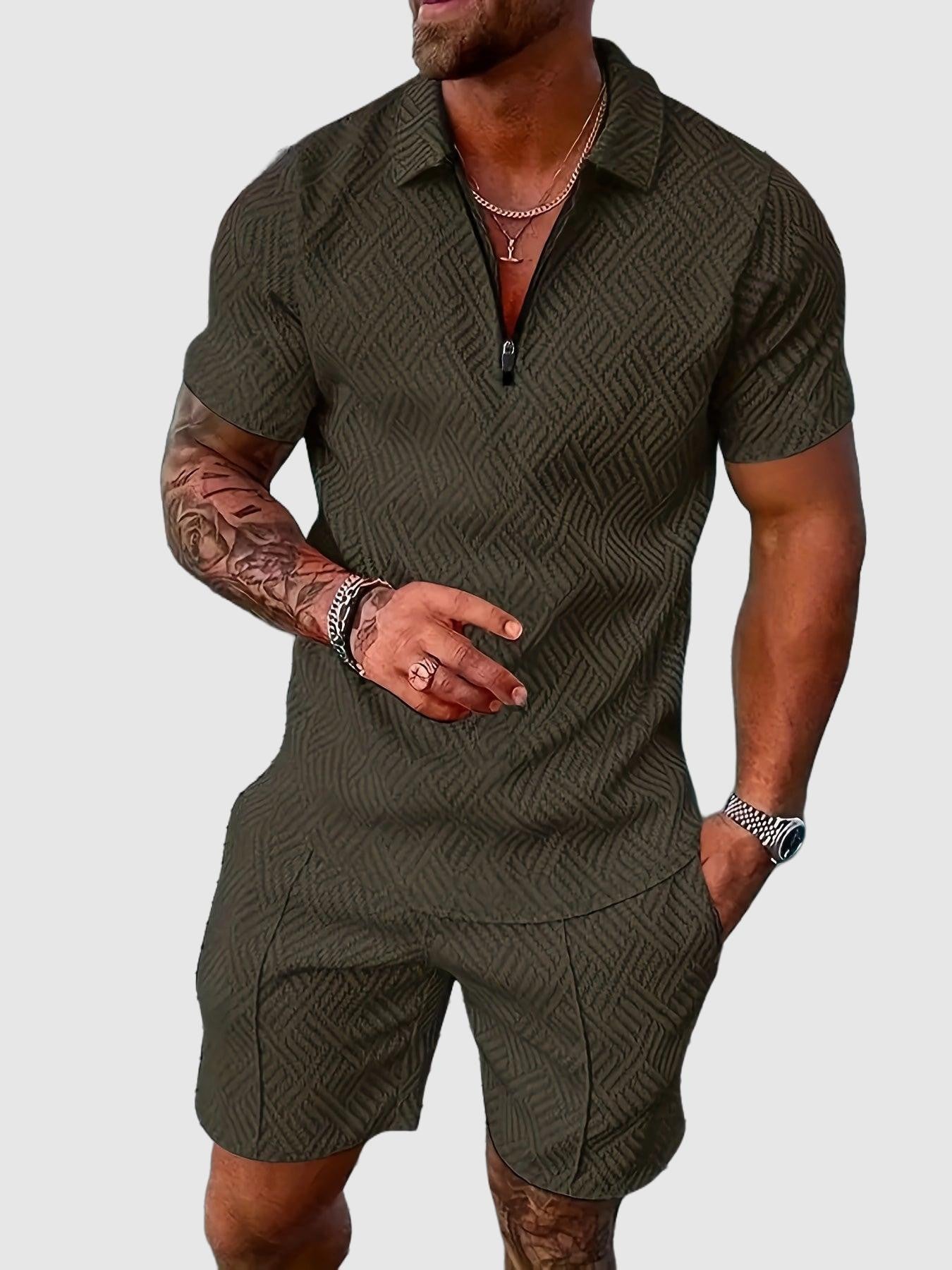 Casual style zipper lapel shirt for men