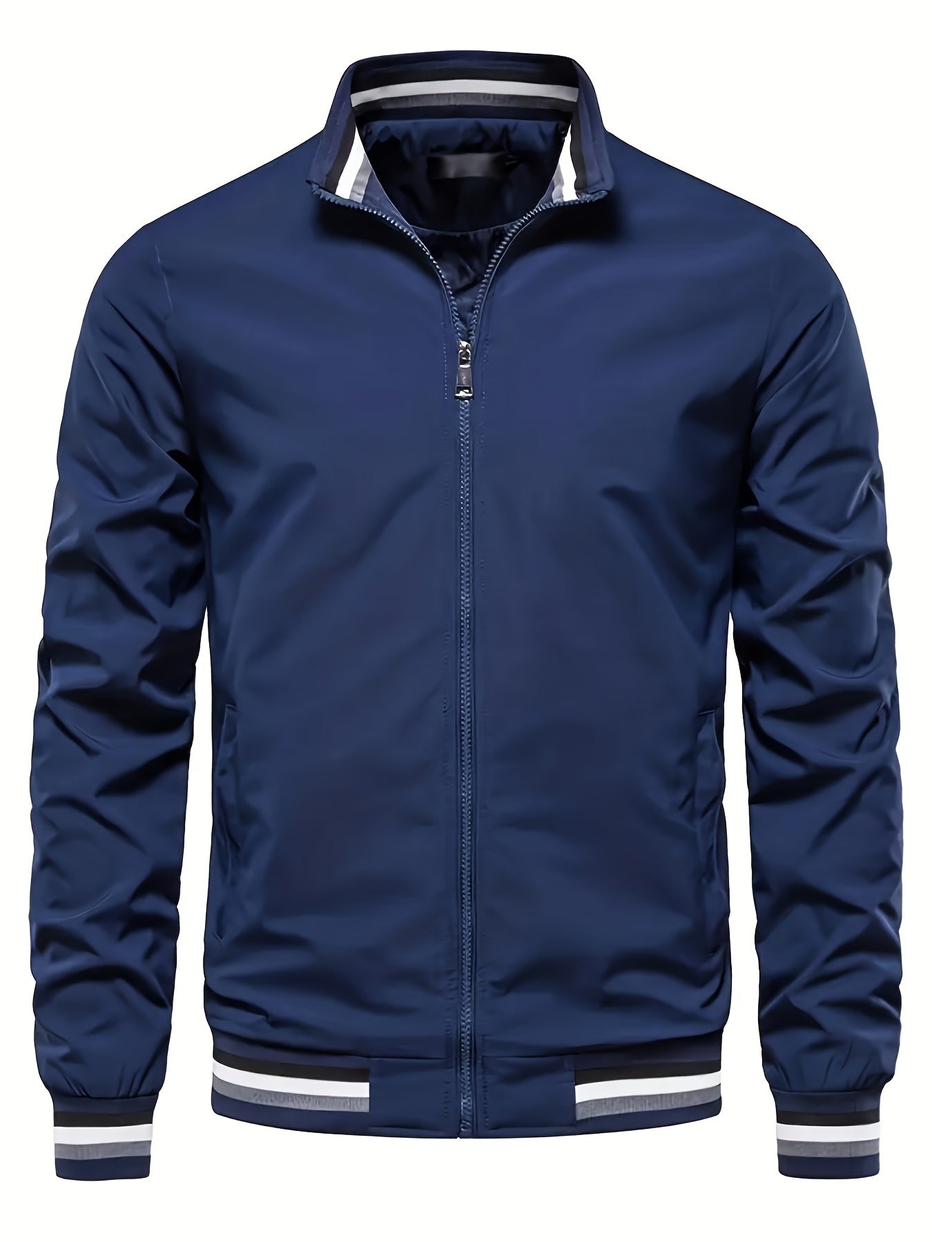 Windproof Bomber Mid-Season Jacket with Zipper for Men