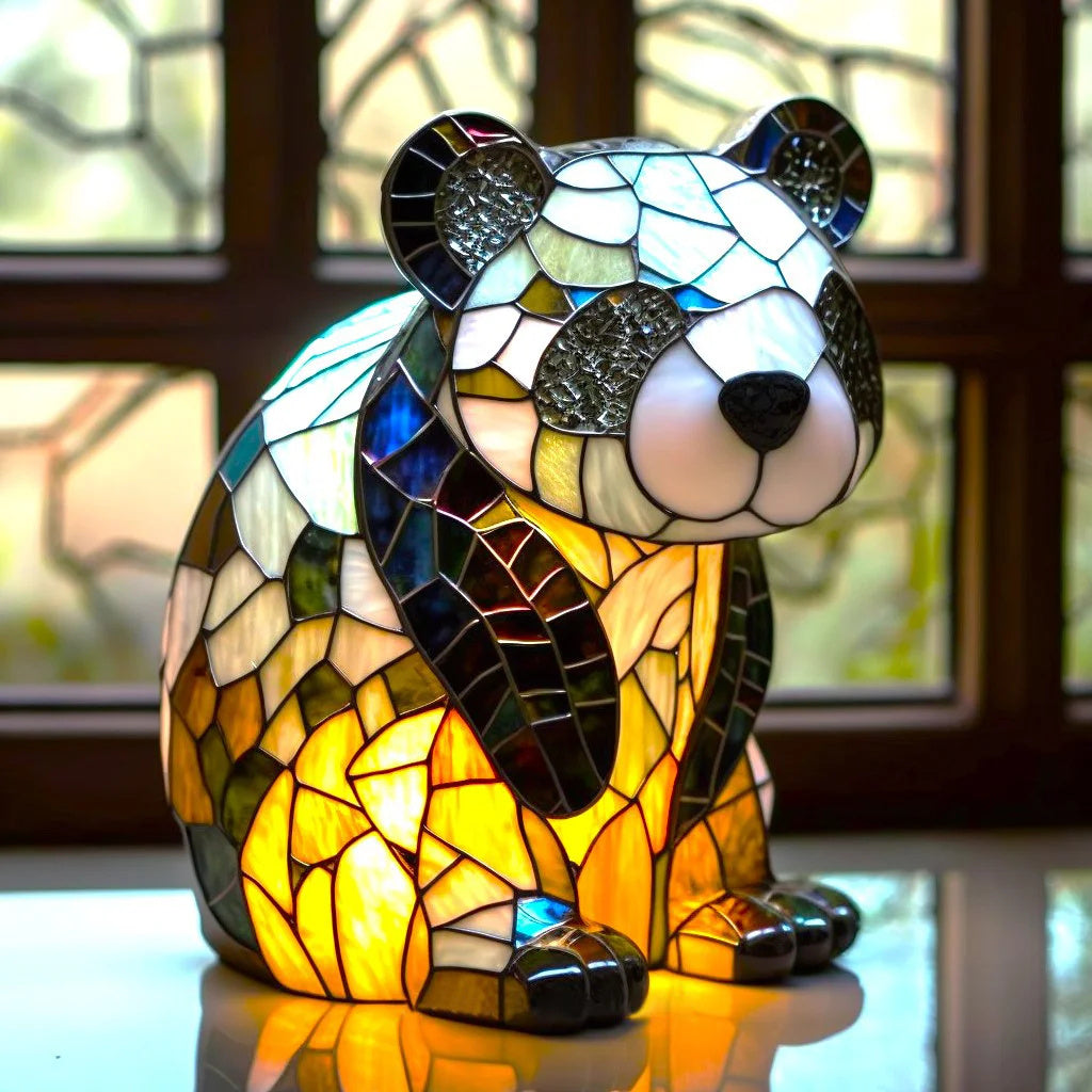 Tiffany-Style Stained Glass Elephant Table Lamp