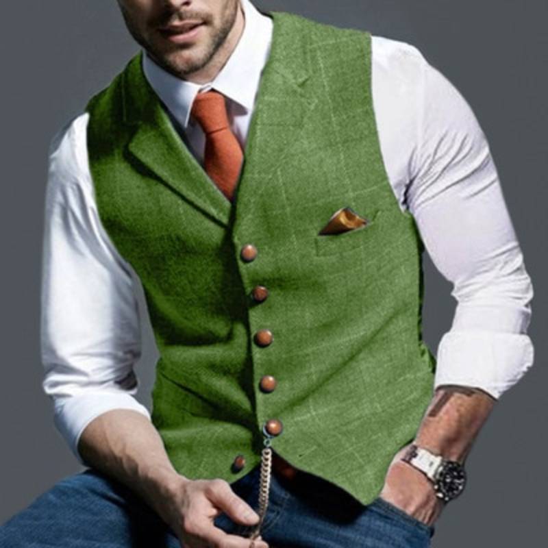 Men's plaid vest for weddings and formal events