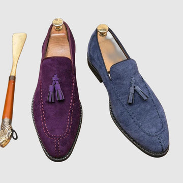 Men's casual slip-on shoes with contrast stitching