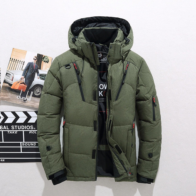 Men’s Winter Jacket - Windproof Thick Puffer Coat - Hooded Outdoor Wear
