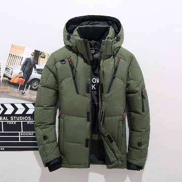 Men’s Winter Jacket - Windproof Thick Puffer Coat - Hooded Outdoor Wear