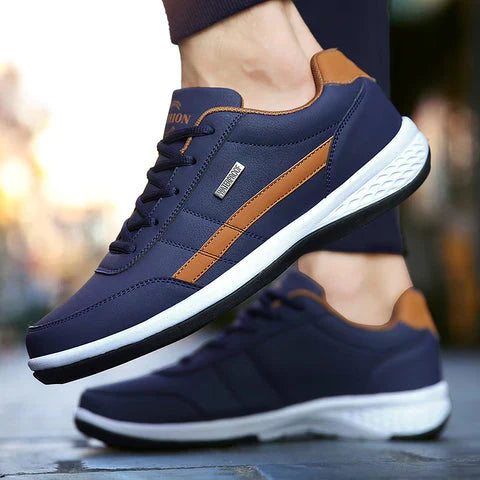 Men's lace-up sneakers with color blocking