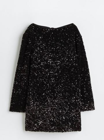 Women's Sequin Mini Dress - Long Sleeve - Elegant Evening Wear