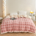 Plush Tufted Diamond-Pattern Throw Blanket