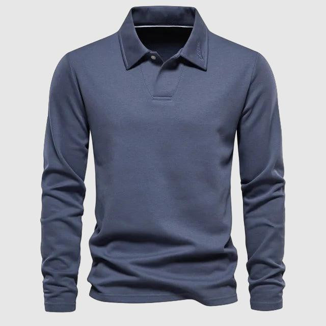 Men's classic long-sleeve polo shirt for timeless style