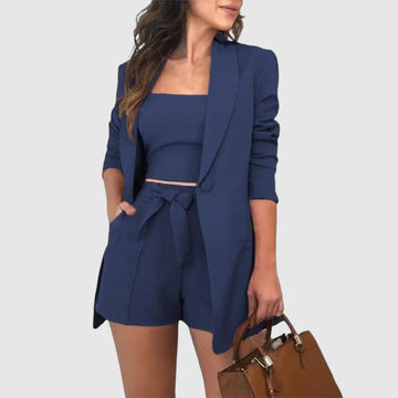 Tara - Blazer Shorts Set For Women (3-piece set)