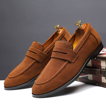 Men's slip-on suede loafers