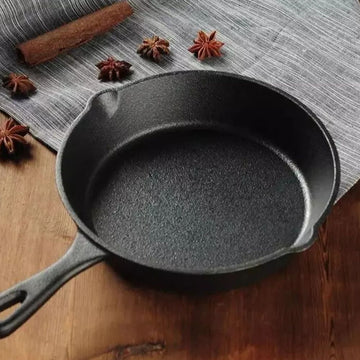Textured Cast Iron Dual Spout Frying Pan