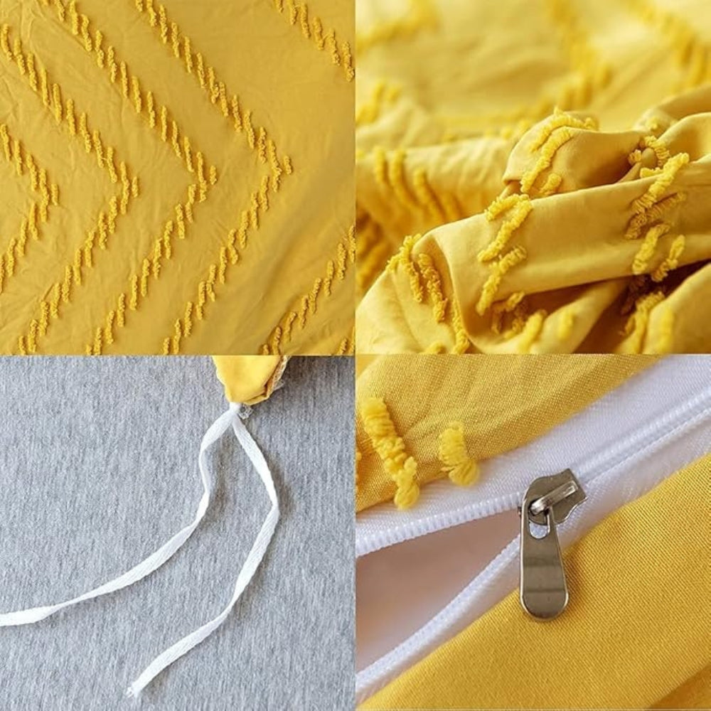 Plush Tufted Chevron Duvet Cover