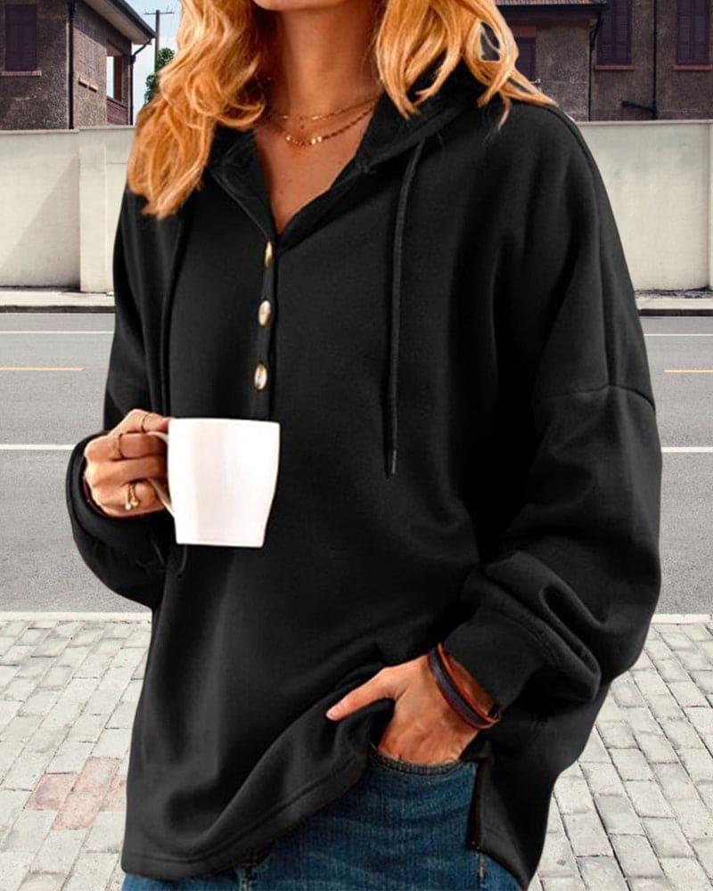 Women's hooded pullover sweater