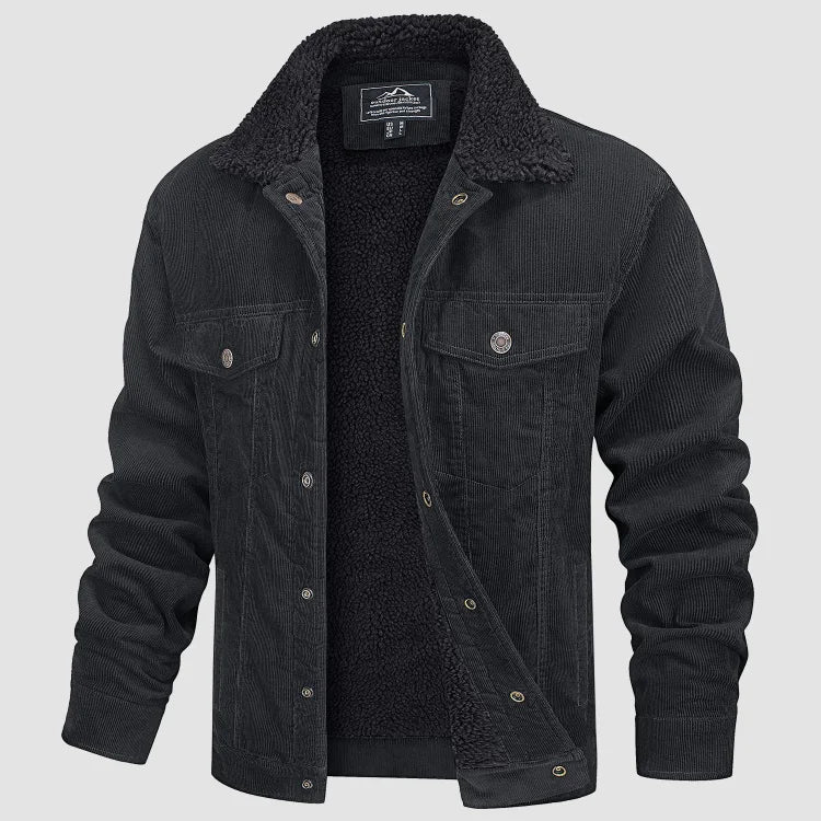 Men's corduroy fleece-lined jacket for ultimate warmth