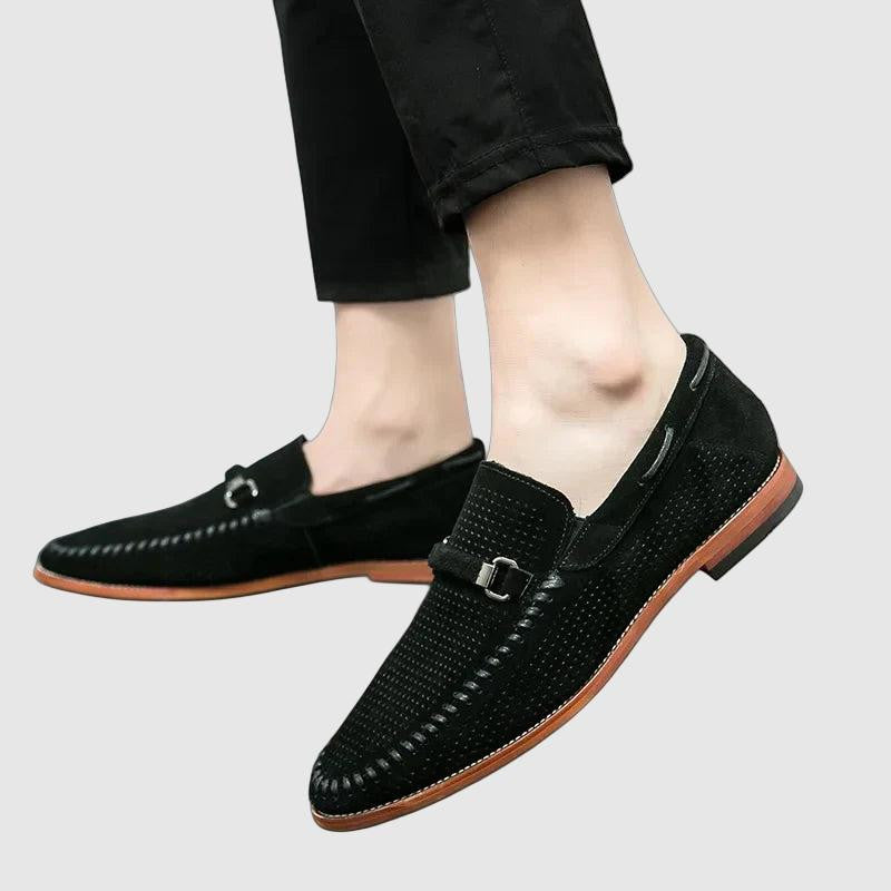 Men's buckled slip-on leather loafers