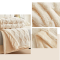 Plush Tufted Diamond-Pattern Throw Blanket