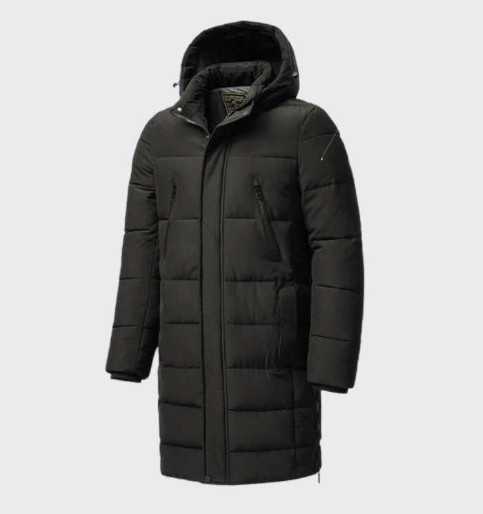 Men's timeless style hooded long puffer coat