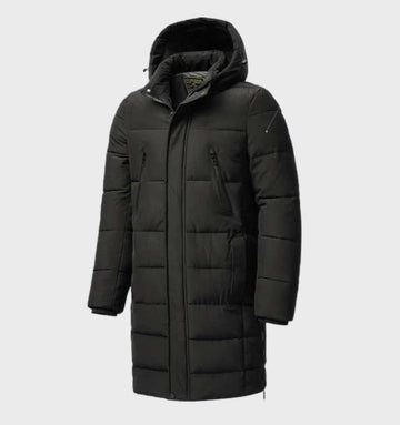 Men's timeless style hooded long puffer coat