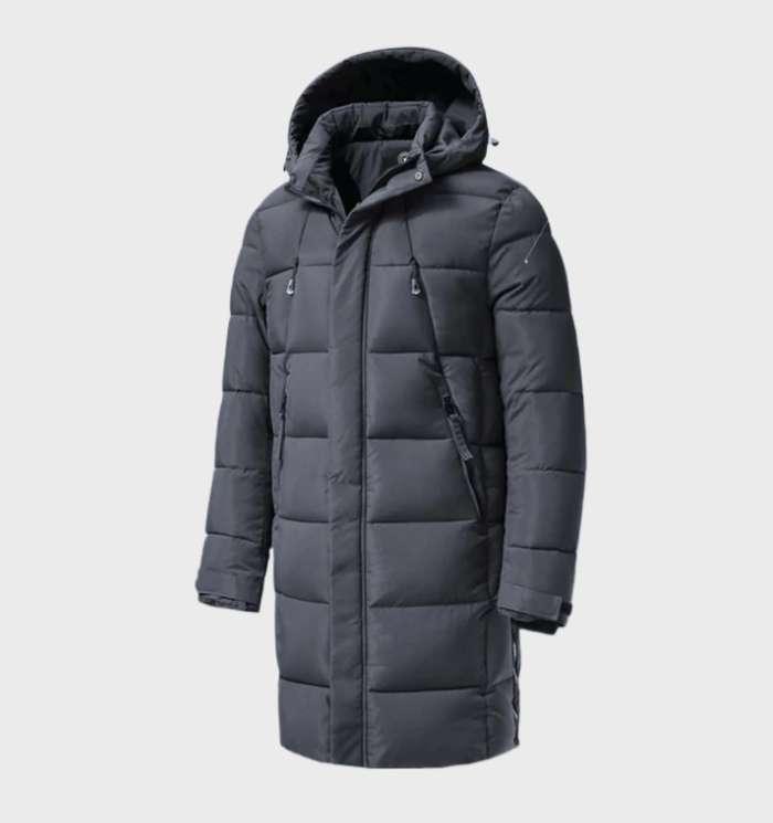 Men's timeless style hooded long puffer coat