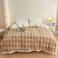Plush Tufted Diamond-Pattern Throw Blanket