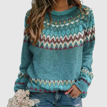 Women's colorful geometric pattern sweater