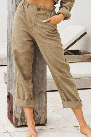 Rania - Loose High-Waist Straight-Leg Trousers