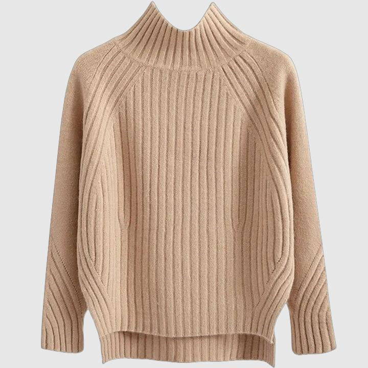 Women's ribbed turtleneck sweater