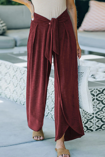 Naomi - casual make old tie waist loose wide leg pants