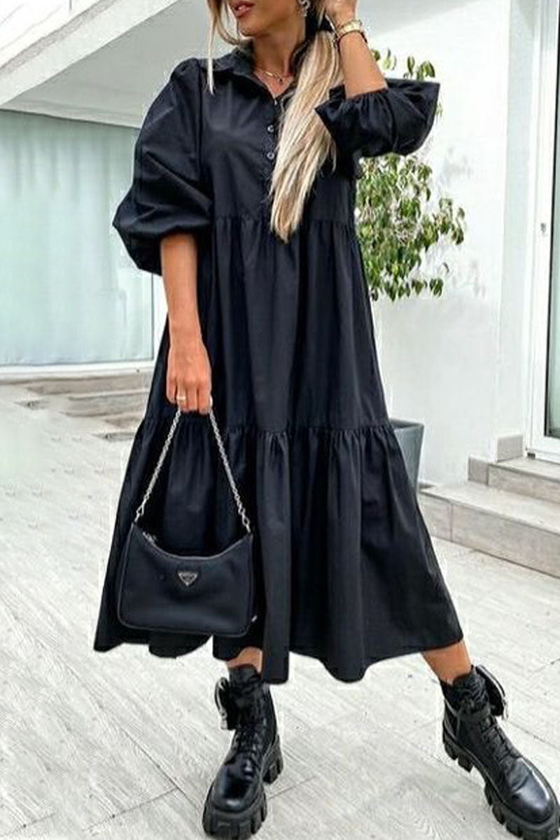 Michelle - summer shirt dress with turndown collar