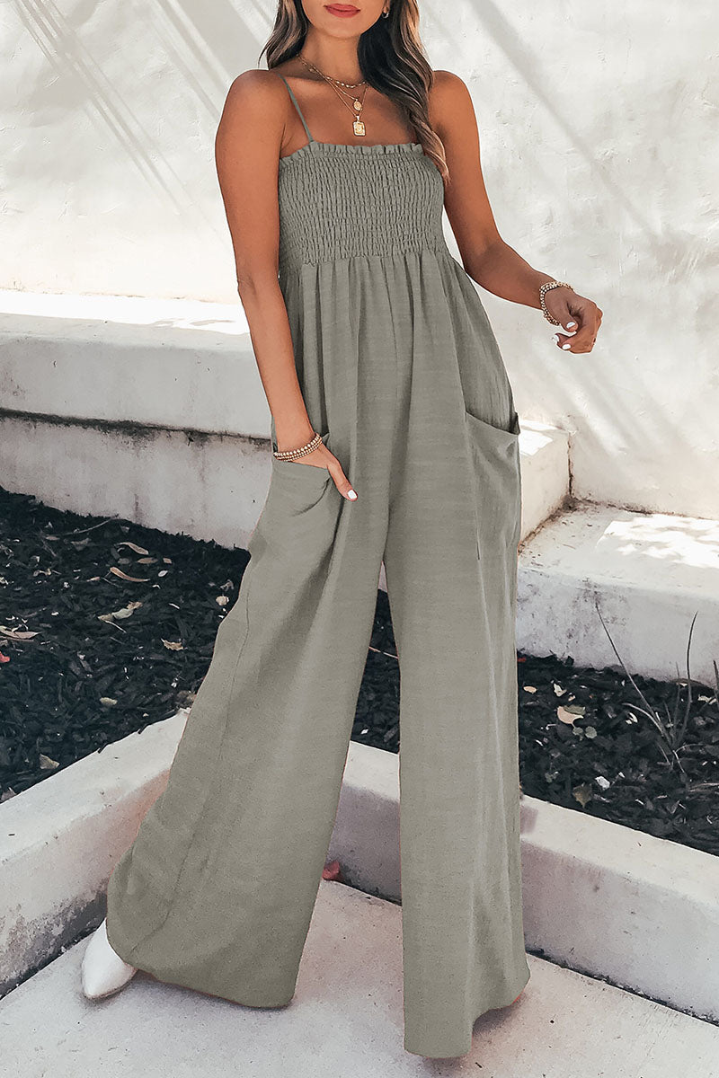 Ivy - Patch Pocket Wide-Leg Cami Jumpsuit