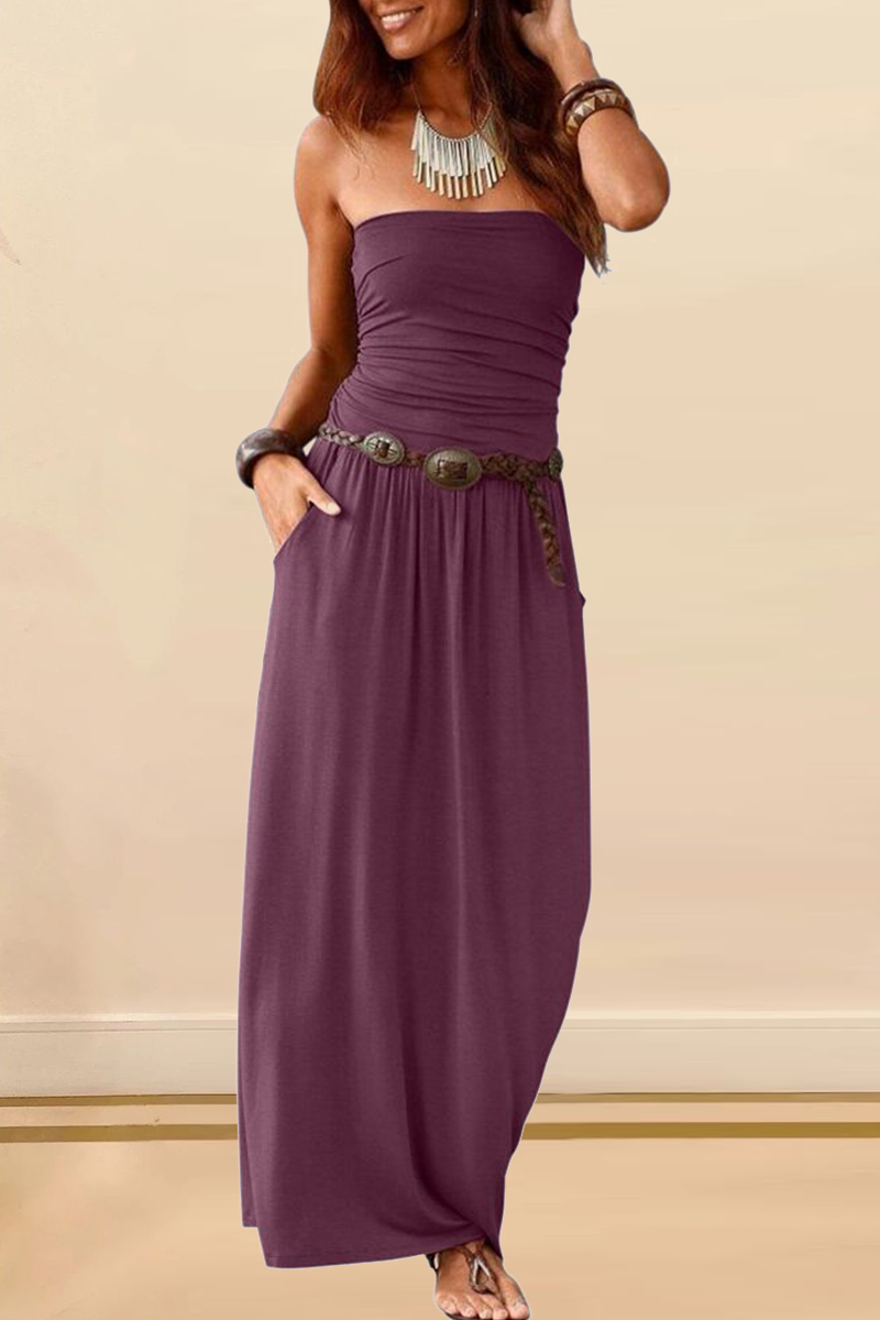 Anastasia - Casual Strapless Waist Skirt Dress