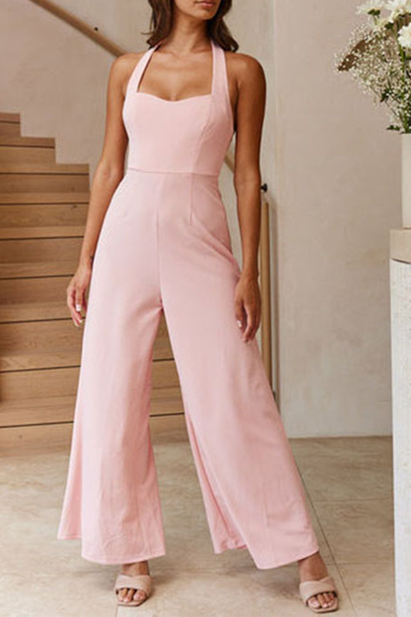 Adelaide - Casual Solid Halter Jumpsuit