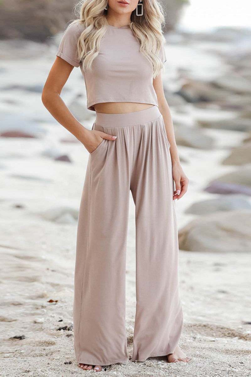 Zolina - Short Sleeved Shirt + Wide Leg Trouser Set