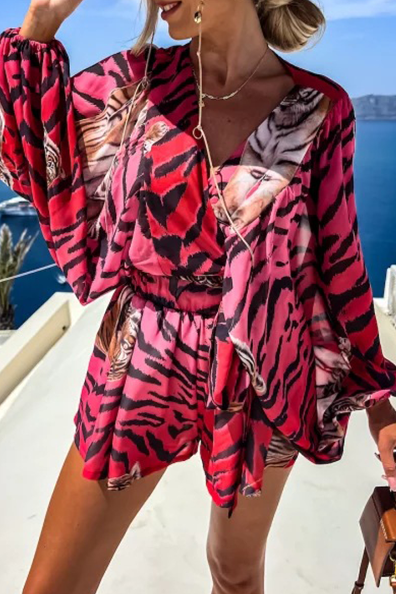 Ruby - boho printed v-neck long sleeve with short sets