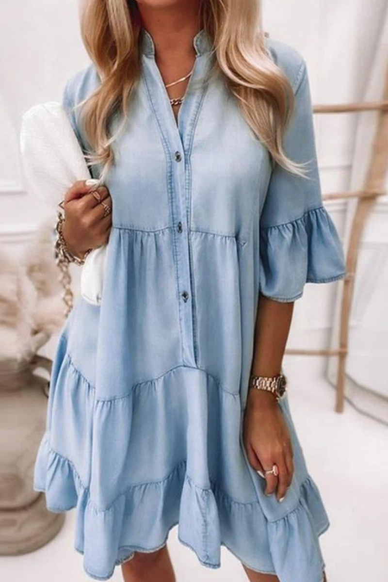 Anistyn - half-sleeve loose mini dress