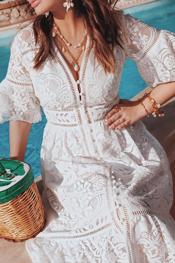 Remi - boho lace maxi dress