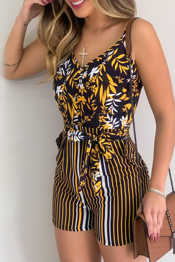 Sue - spaghetti strap with waist tie romper