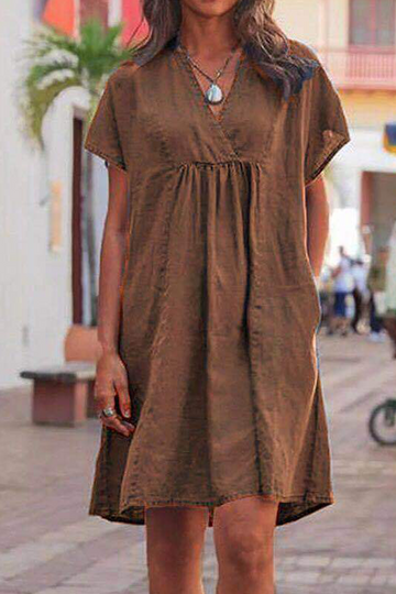 Raya - Comfortable Loose Dress with V-neck