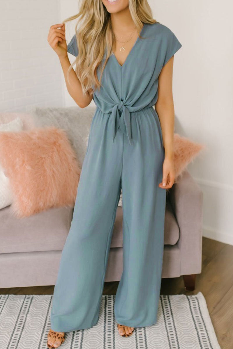 Carrie - V-neck jumpsuit with front bow