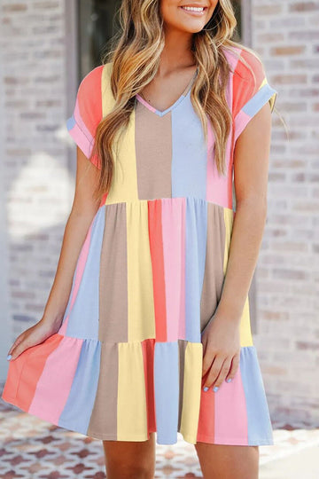 Oriel - casual multicolor striped mini dress