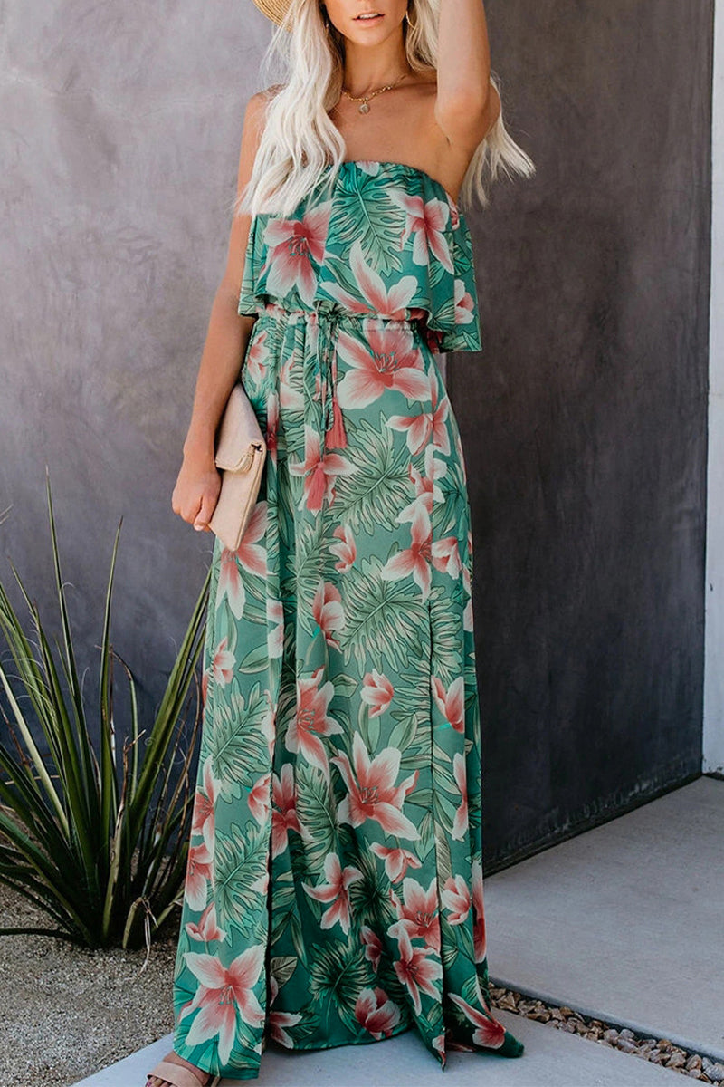 Lara - floral print strapless maxi dress